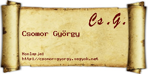 Csomor György névjegykártya