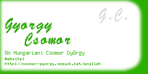 gyorgy csomor business card